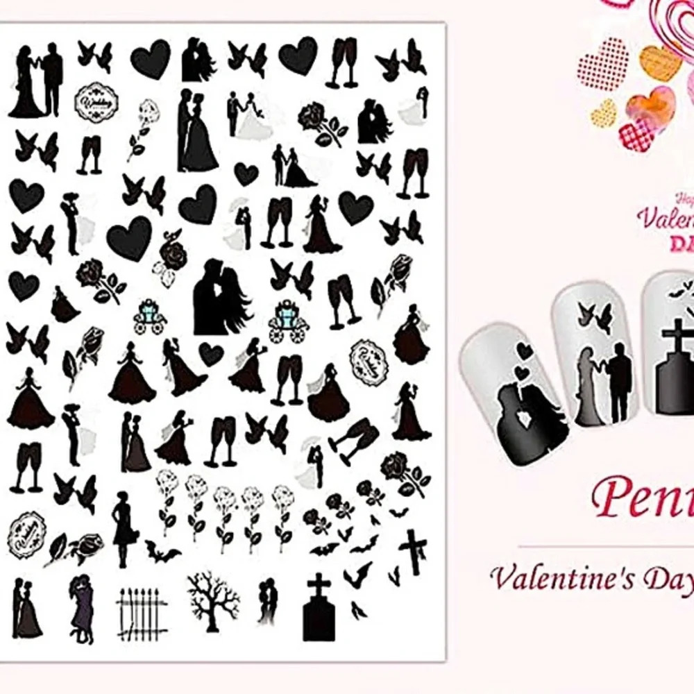 💌BO/GO$6 Valentine’s Day Nail Sticker Decals hearts love wedding